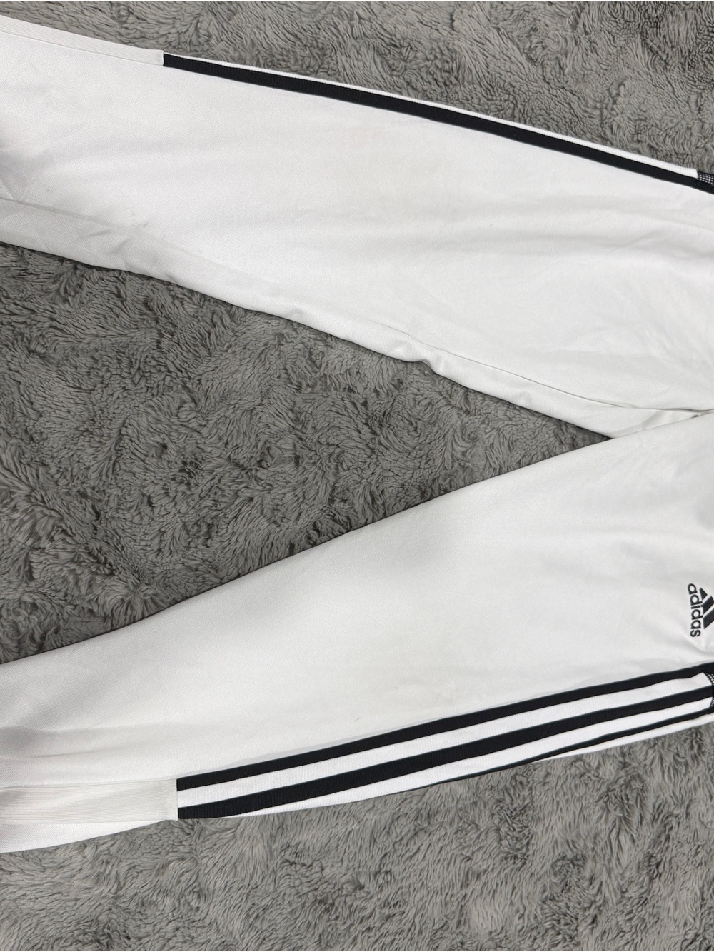 adidas White Athletic Shorts with Black Logo